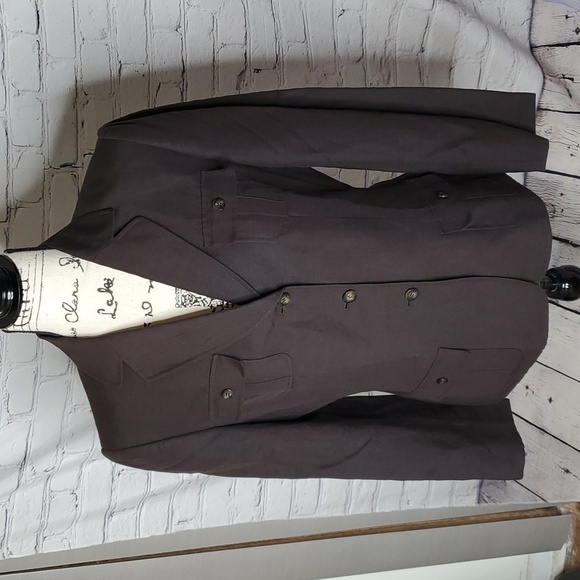 Tahari Brown Pocket Buttoned Blazer Size 8 - Picture 1 of 4